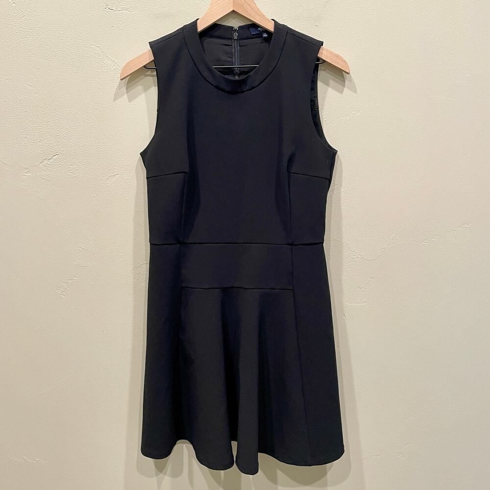 Madewell Anywhere Fit Flare Sleeveless Black Mini Dress - Size: 6